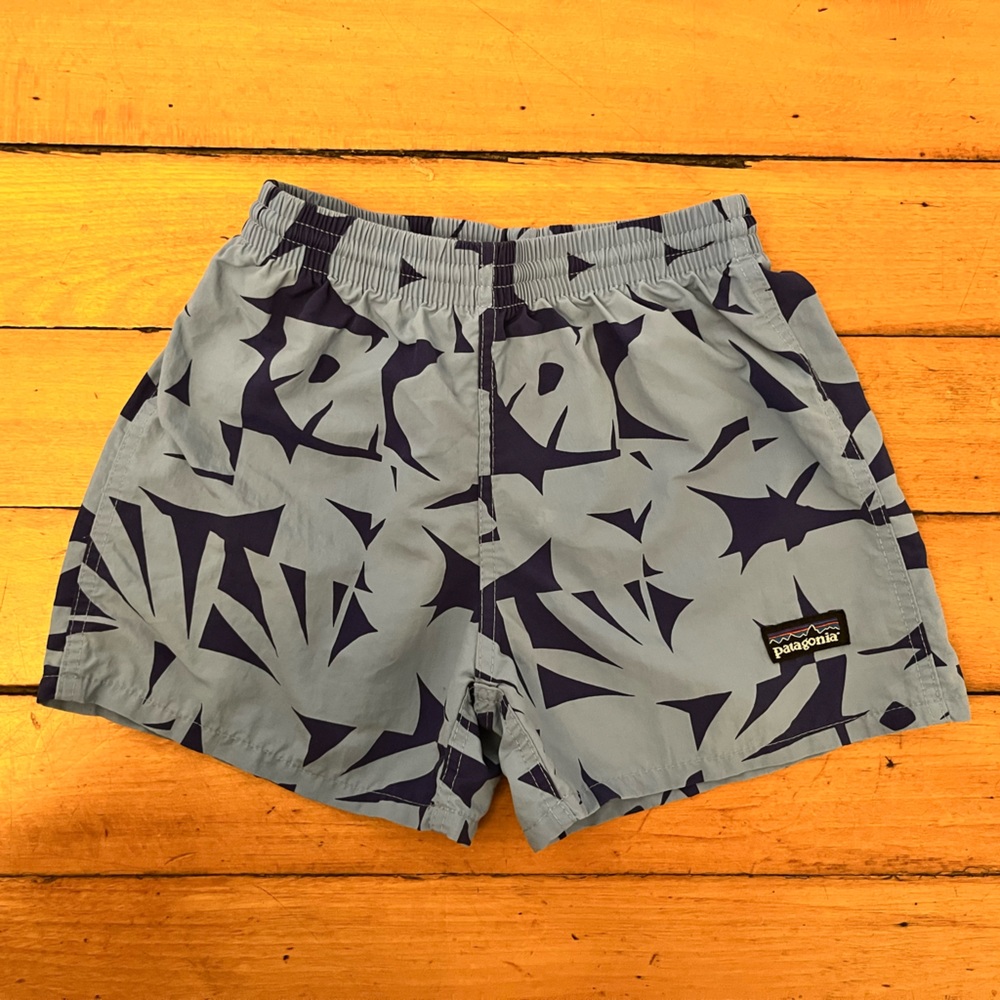 Patagonia Abstract Tropical Print Swim Trunks, Size 18 months